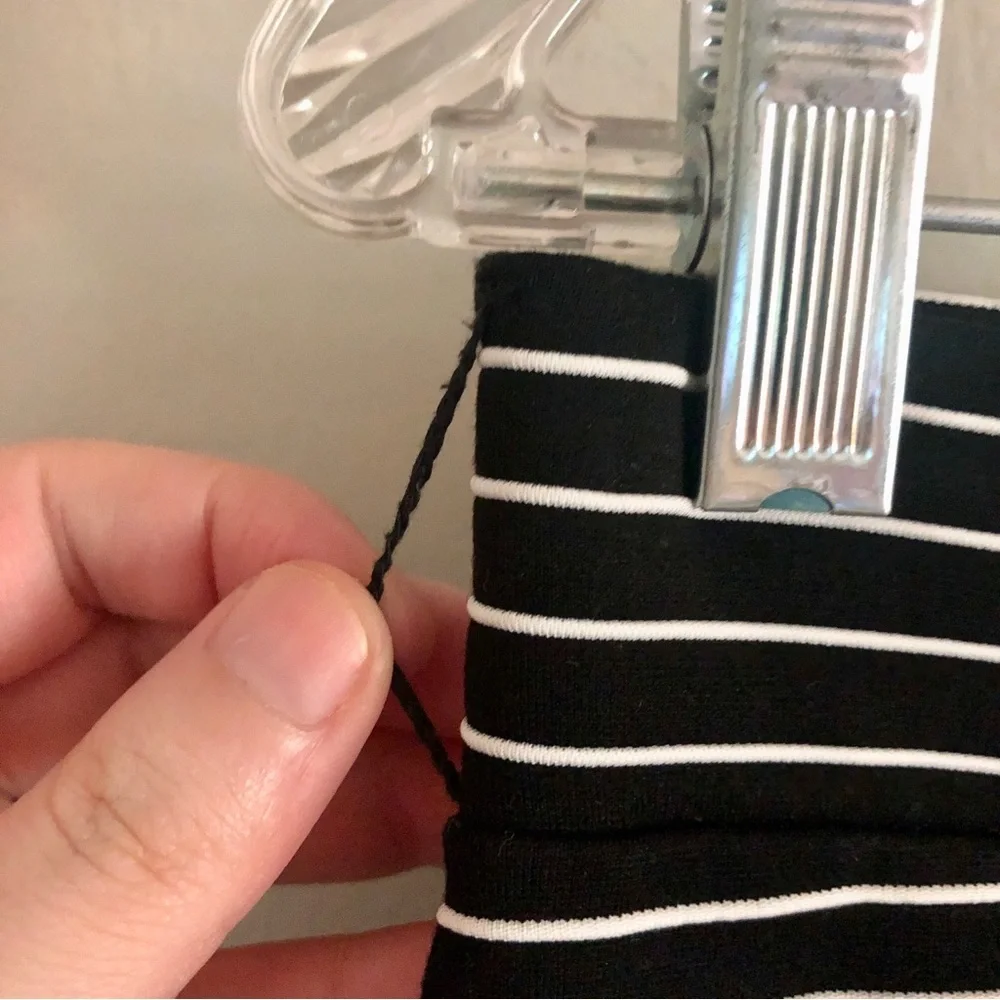 LOFT Black and White Striped Bodycon Pencil Skirt - Picture 5 of 7